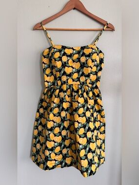 twik Lemon-Print Mini Dress - Yellow & Green